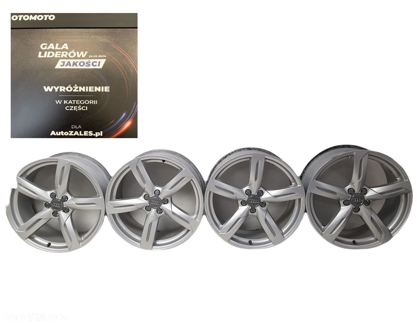 ŁADNY ORYGINALNY KOMPLET ALUFELGI FELGI ALUMINIOWE AUDI Q5 1 08-16 8,5 20r 5x112 ET33 8R0 8R0601025D - 1