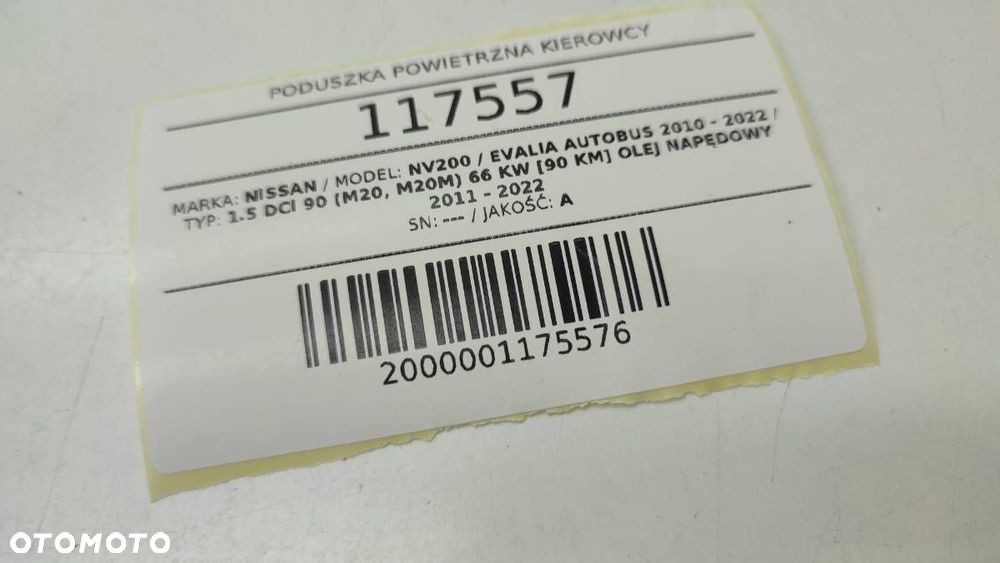PODUSZKA POWIETRZNA KIEROWCY NISSAN NV200 PRZYCISKI 98510JX26E - 7