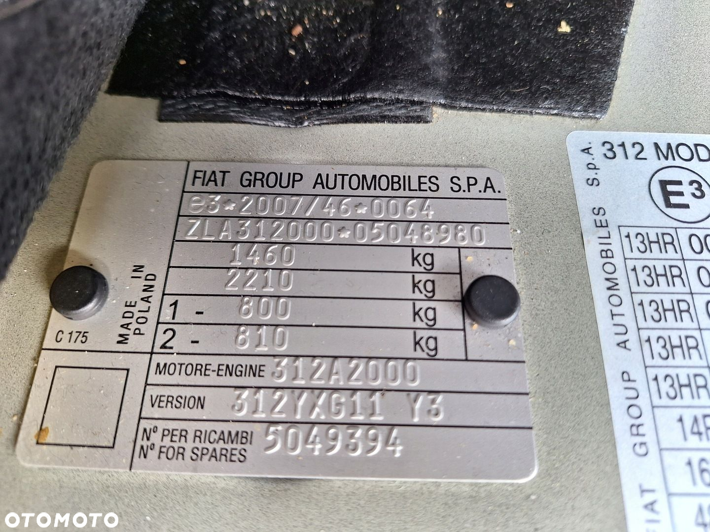 Lancia Ypsilon 3 III 312 11- PANEL PRZEŁĄCZNIK SZYB LEWY PRZÓD 735531346 - 14