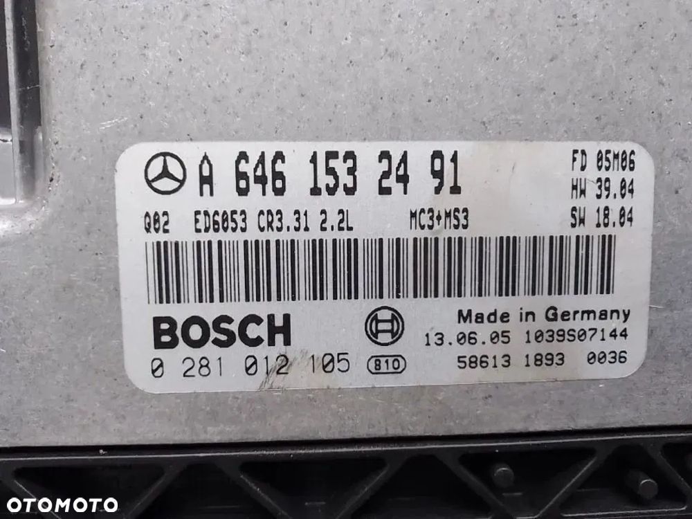 sterownik silnika komputer mercedes vito w639 viano 2.2 cdi a6461532491 - 2