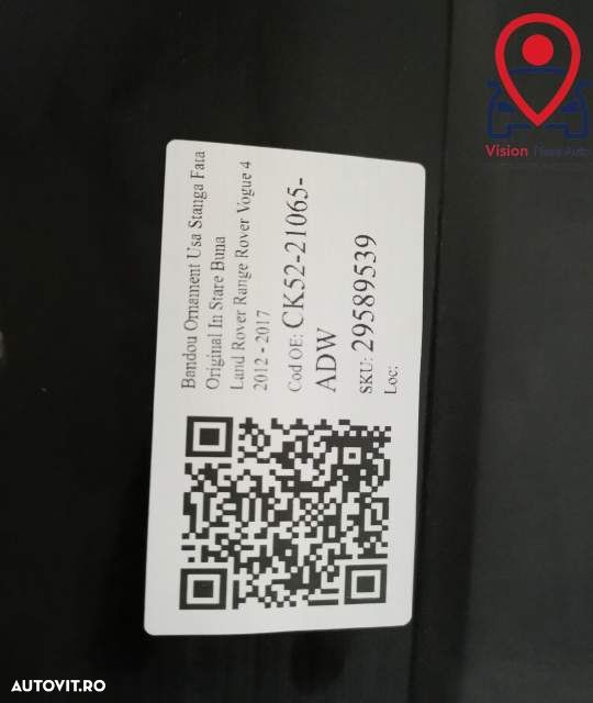 Bandou Ornament Usa Stanga Fata Original In Stare Buna Land Rover  Ran - 7