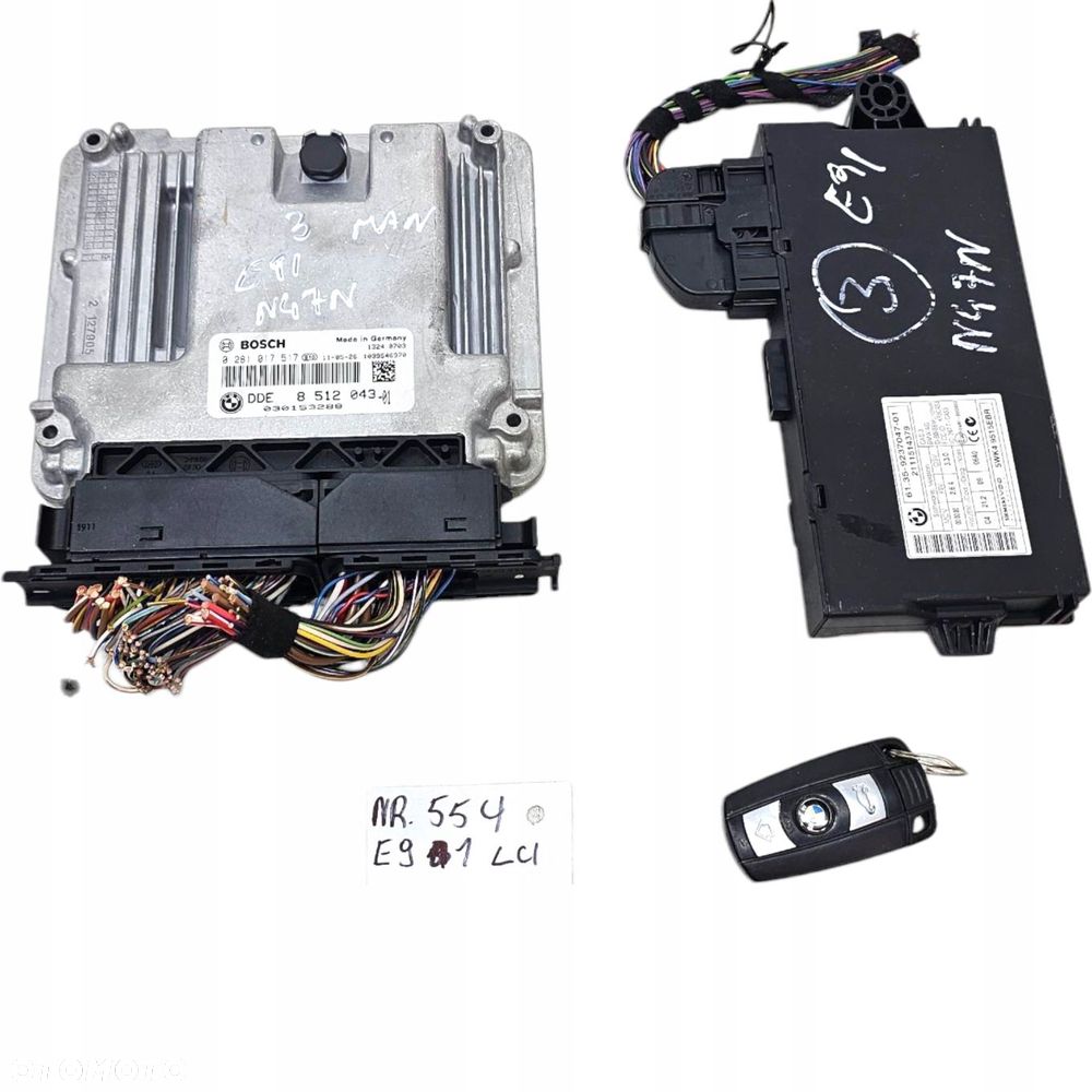 Bmw E91 Lci Zestaw Startowy Komputer Kluczyk Sterownik Cas 318D N47N Nr 554