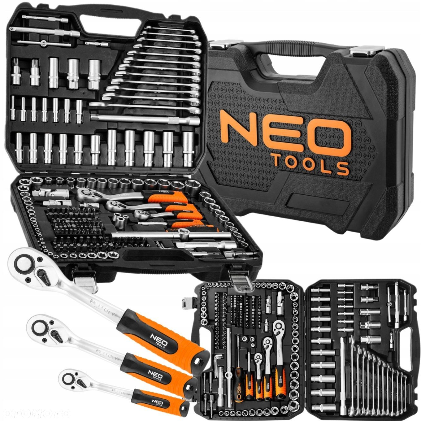 NEO ZESTAW KLUCZY NASADOWYCH 220 el 1/2" 3/8" 1/4" PŁASKIE TORX BITY 10-220 - 1