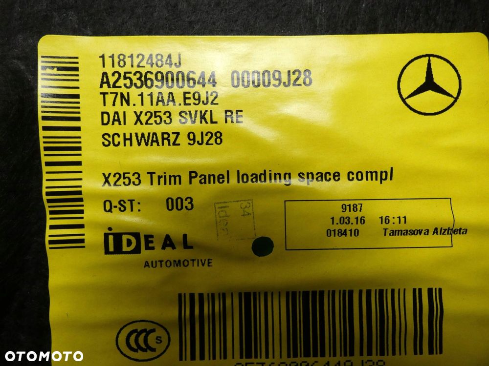 MERCEDES GLC W253 X253 BOCZEK TAPICERKA BAGAŻNIKA PRAWY TYŁ - 4