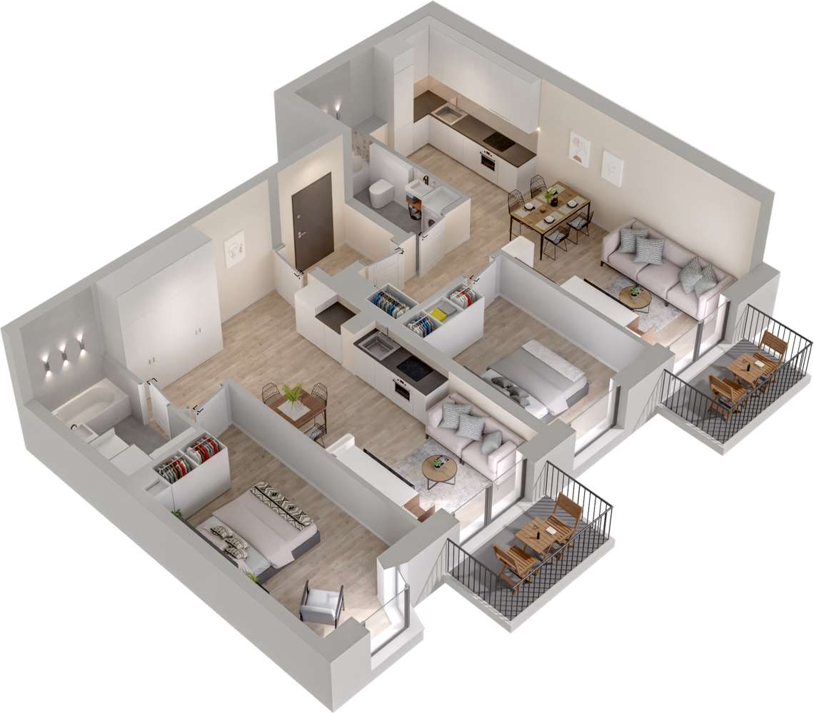 2.M.03 | 91,34 m² | 4 pokoje lub pakiet inwestycyjny | Krzyki- Gaj