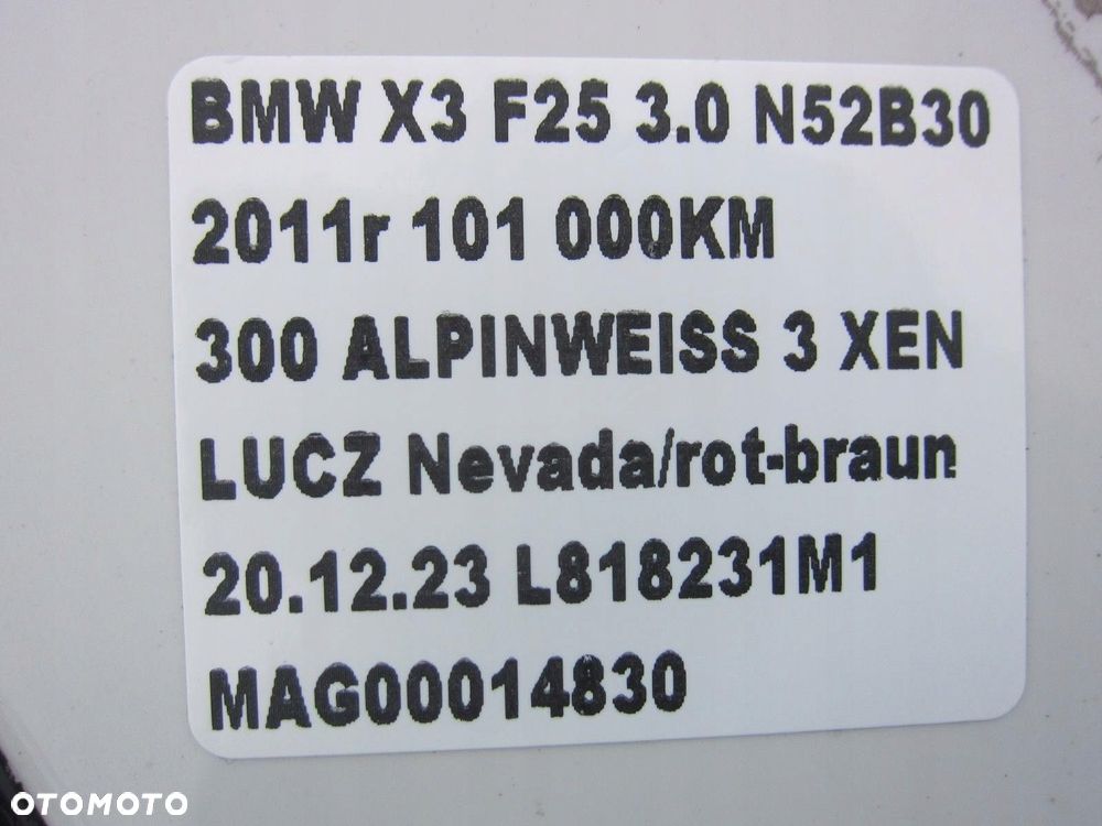 BMW X3 F25 ĆWIARTKA TYLNA LEWA TYŁ BŁOTNIK TYLNY LEWY BIAŁY POSZYCIE - 9
