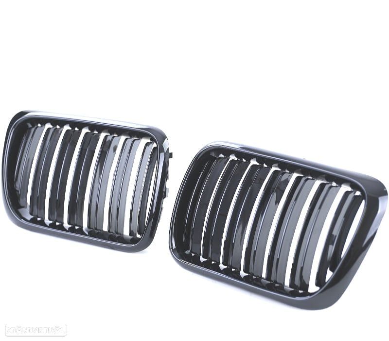 GRELHAS FRONTAIS BMW E36 96-99 LOOK M PRETO BRILHANTE - 1