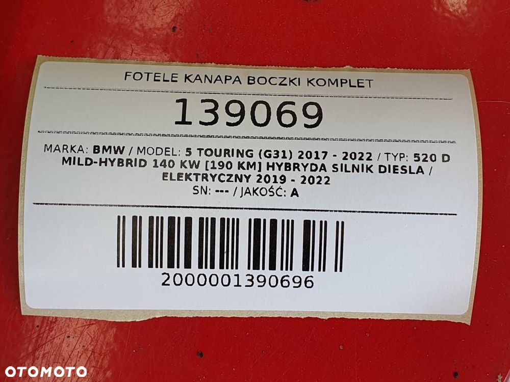 FOTELE KANAPA BOCZKI KOMPLET BMW 5 G31 EU 2020 EUROPA - 17