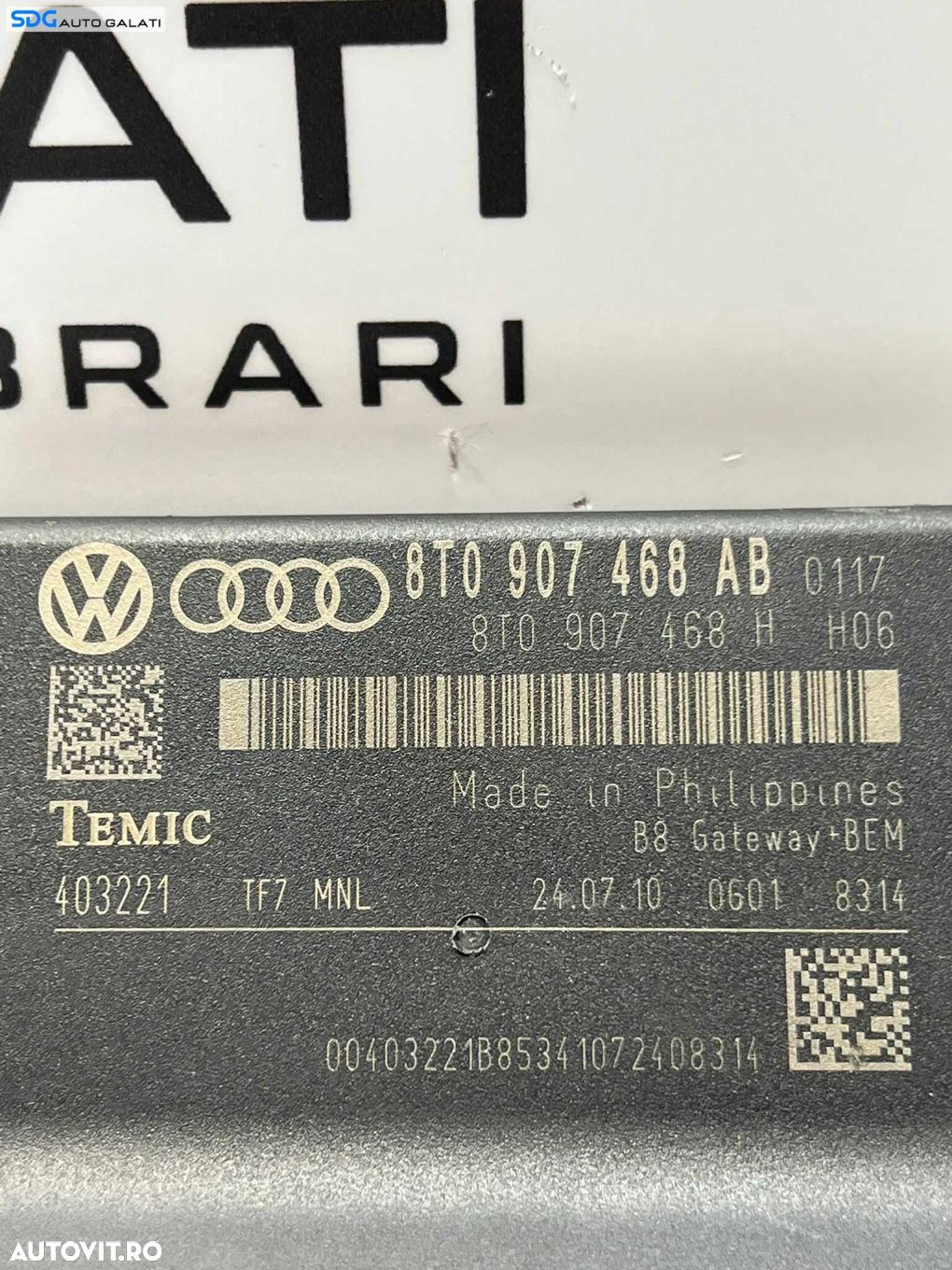Modul Calculator Control Gateway Audi A5 2008 - 2011 Cod 8T0907468AB 8T0907468H [L3668] - 2