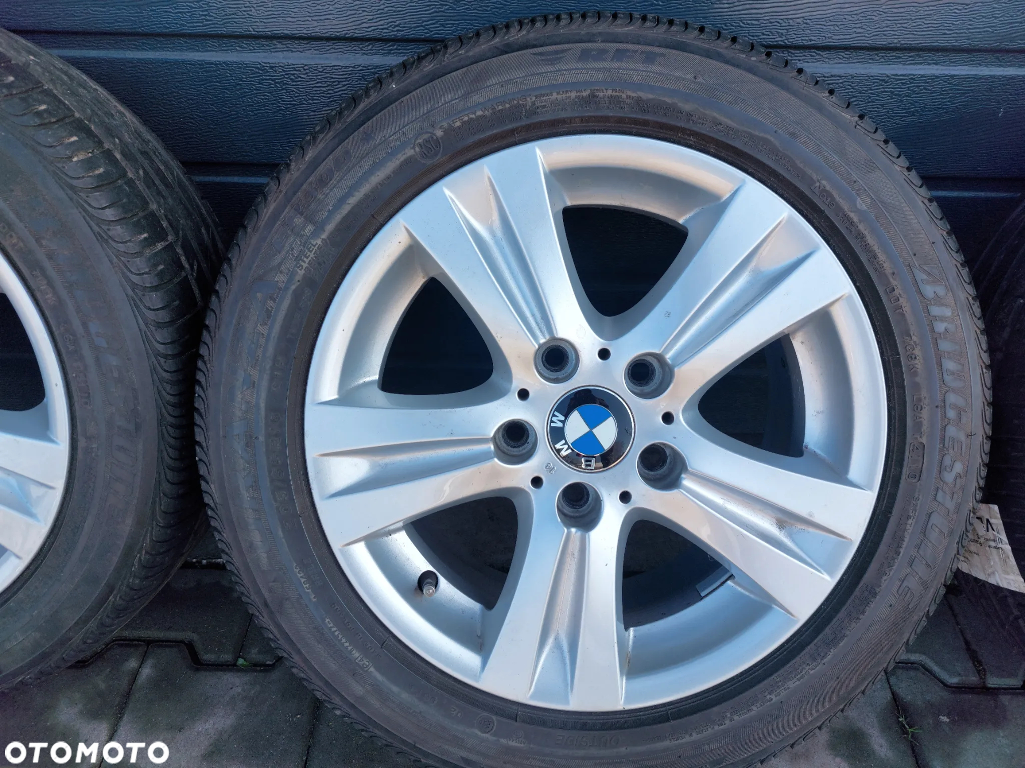 BMW E87 KOŁA FELGI ALUMINIOWE R16 7J ET44 5X120 ORYGINAŁ PROSTE OPONY W SŁABYM STANIE GRATIS ! - 6