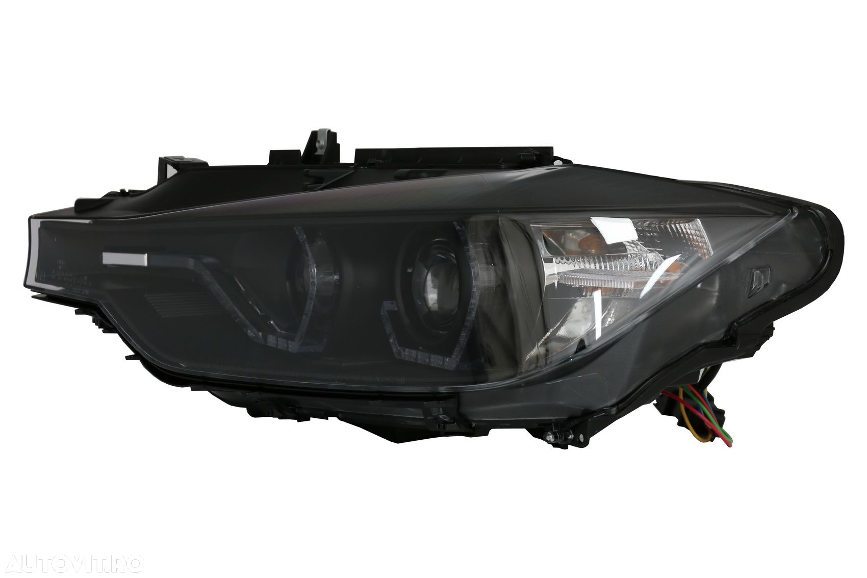Faruri Full Angel Eyes LED DRL compatibil cu BMW 3 Series F30 F31 Seda - 4