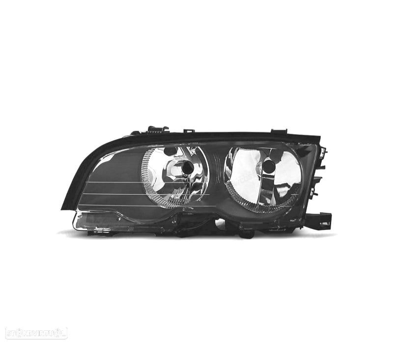 FAROL ESQ OPTICAS PARA BMW SERIE 3 E46 COUPÉ CABRIO FUNDO PRETO - 1