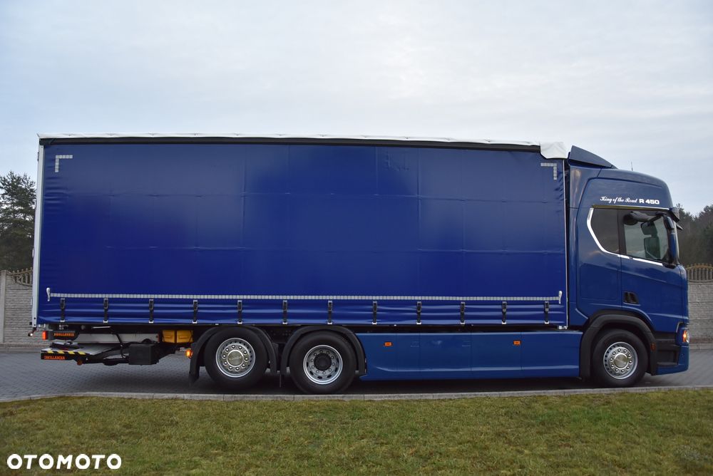 Scania R450 3-OSIOWA / OŚ SKRĘTNA / FIRANA 8.2M / 20 EUROPALET/ NAVI / SKÓRY / RETARDER / KLIMA POSTOJOWA / CAŁA NA PODUSZKACH / WINDA DHOLLANDIA/ AUTOMAT / STAN IDEALNY !! - 7