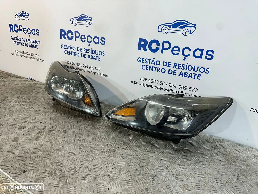 .Conjunto Farois Oticas Frente Frontais Original Ford Focus 2 MK2 Fase 2 8M51-13W030-DE 8M51-13W029-DF 2007 - 2010 - 3