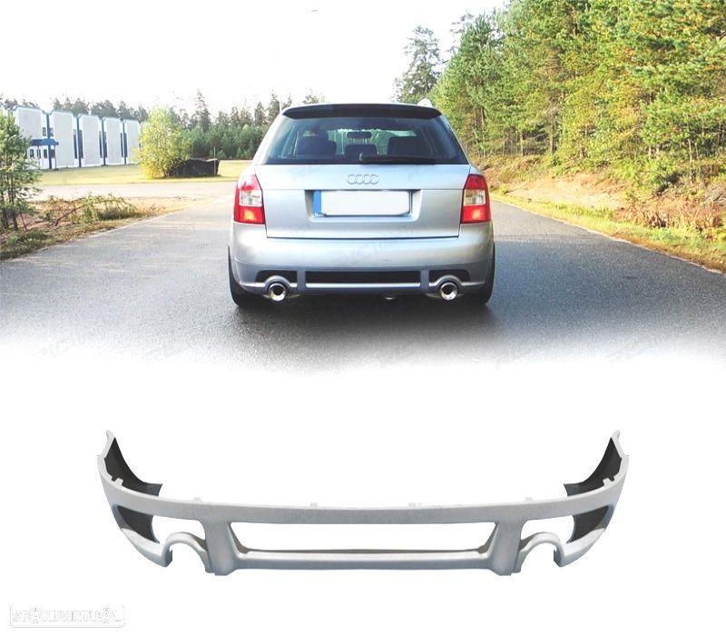 DIFUSOR PÁRA-CHOQUES TRASEIRO AUDI A4 B6 01-04 LOOK RS4 - 1