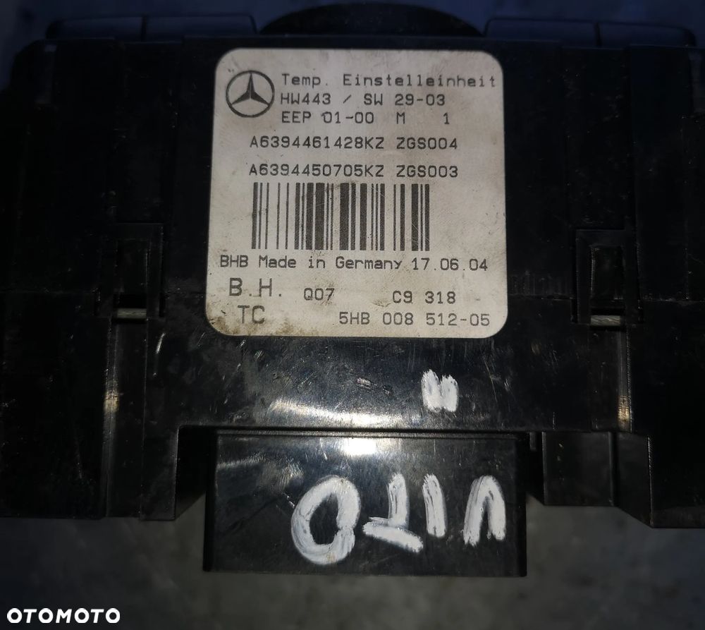 PANEL NAWIEWU TEMPMATIK KLIMATYZACJI A6394461428 VITO II MERCEDES - 3