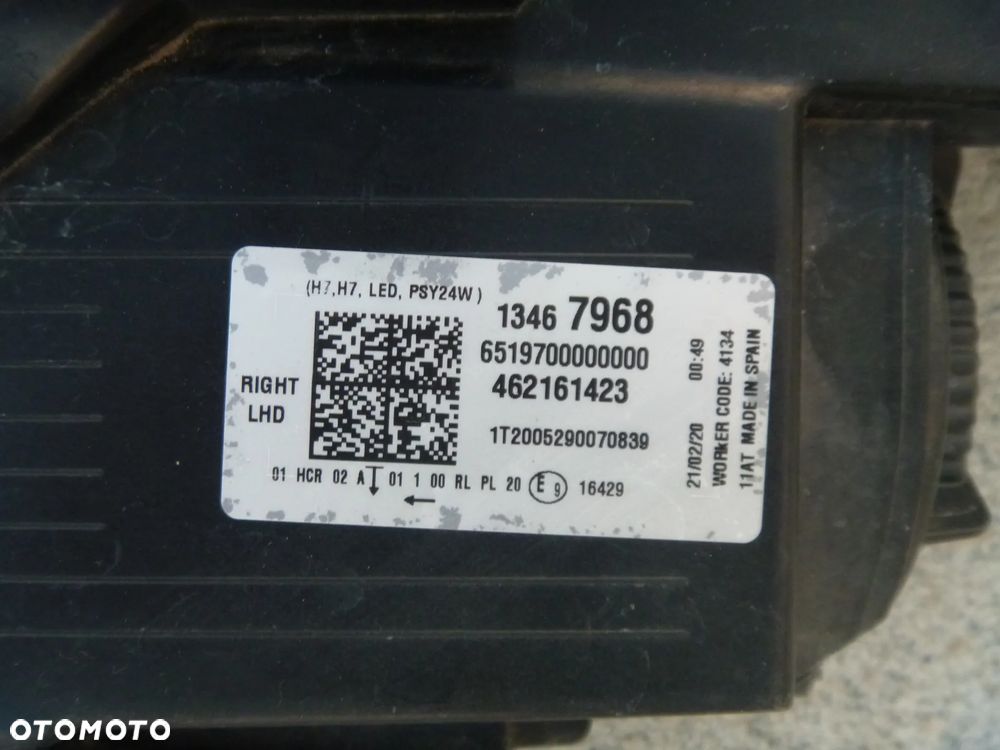OPEL CROSSLAND X 2017-LAMPA PRAWA ZWYKŁA LED ŁADNA13467968 ORYGINAŁ EUROPA - 5