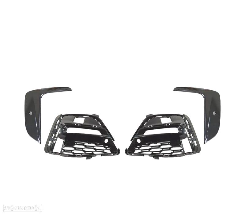 GRELHAS FAROIS NEVOEIRO BMW G20 19-22 LOOK M PRETO BRILHANTE - 2