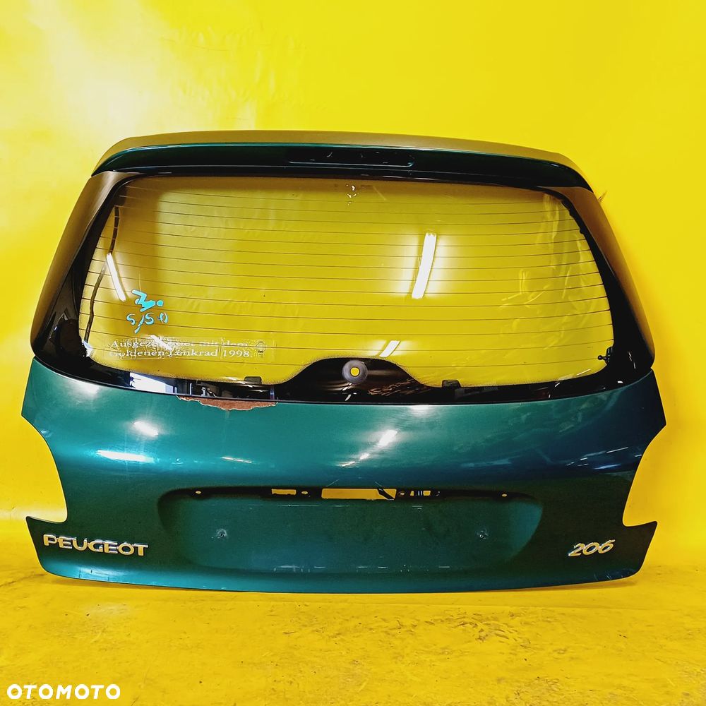 KLAPA TYLNA SZYBA BAGAŻNIKA PEUGEOT 206 3 DRZWI HB LAK: KRU NR120 - 1