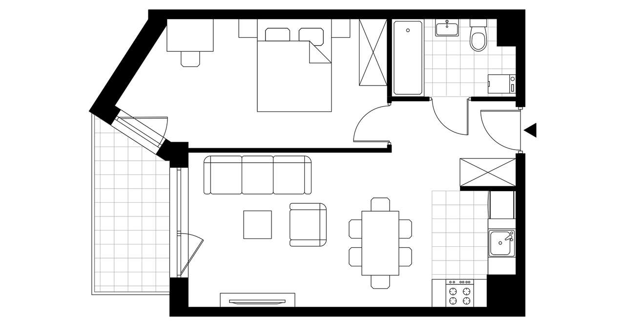 2-pokojowe mieszkanie 44m2 + balkon - Pełny obrazek: 3/23
