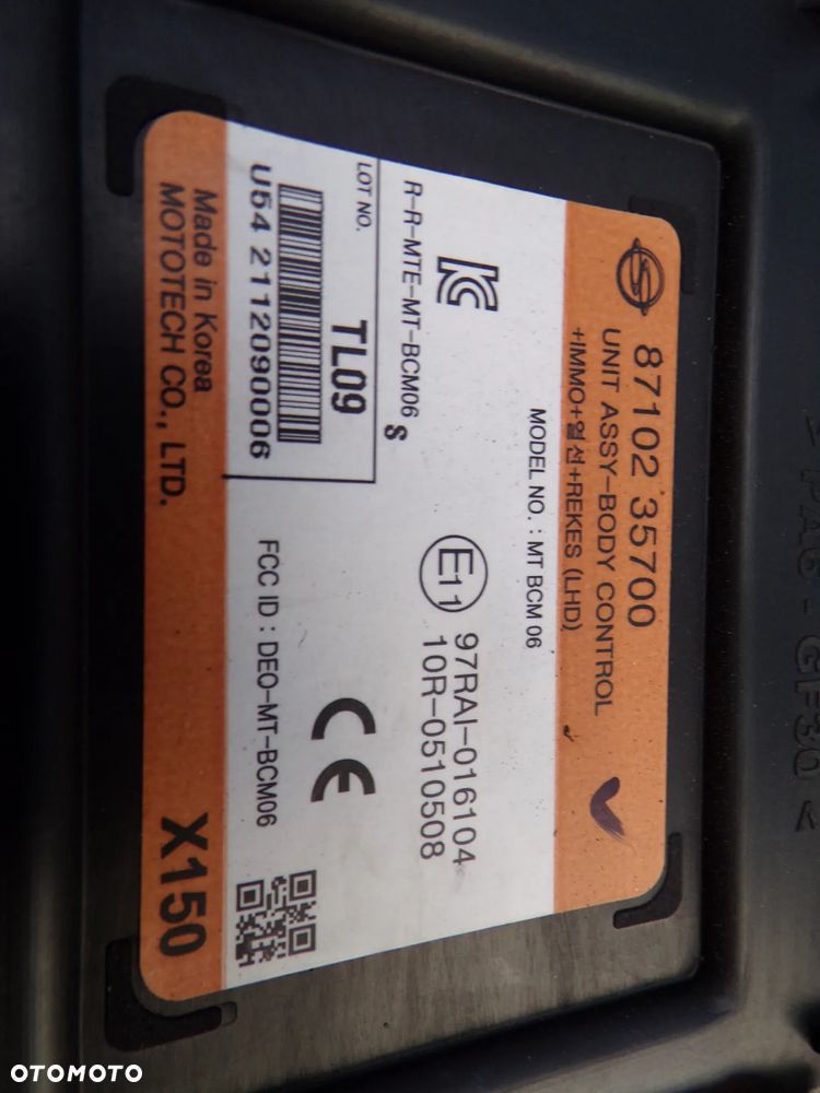 MODUŁ BCM KOMFORTU SSANGYONG TIVOLI 87102-35700 X150 MT BCM 06 - 5