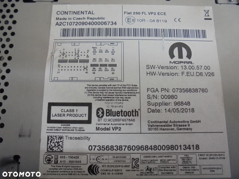 7356838760 RADIO FIAT DUCATO 2012- DOTYKOWE - 2