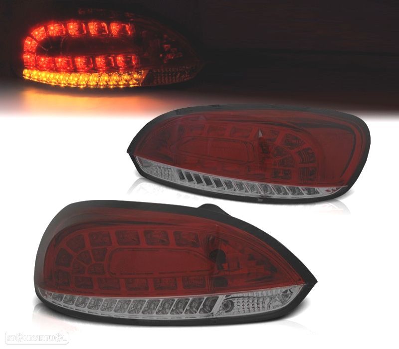 FAROLINS LED PARA VOLKSWAGEN VW SCIROCCO 08-14 VERMELHO ESCURECIDO - 1