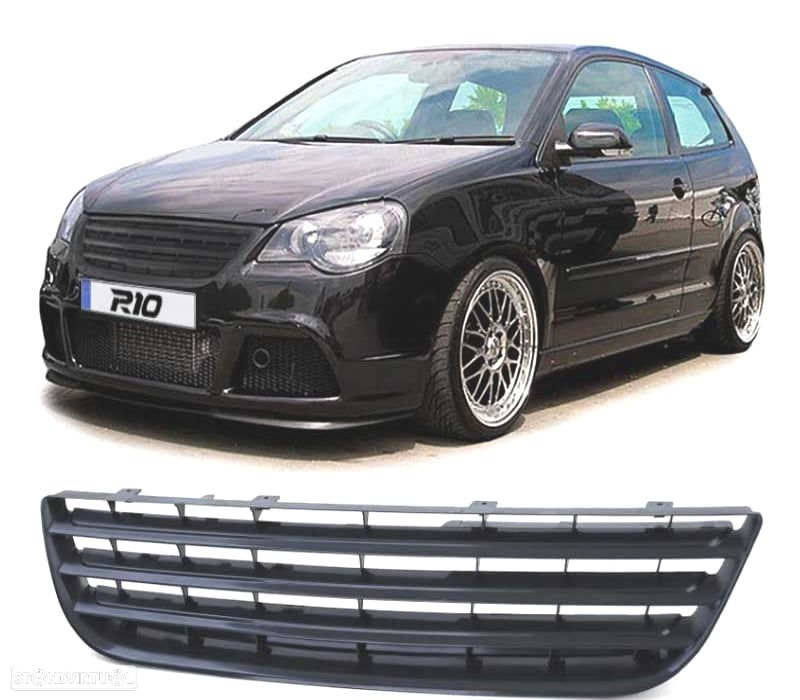 GRELHA FRONTAL VOLKSWAGEN VW POLO 9N3 05-09 PRETO - 3