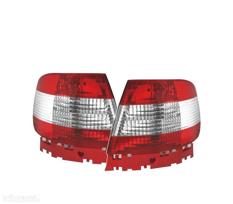 FAROLINS TRASEIROS LED PARA AUDI A4 B5 VERMELHO CROMADO - 1