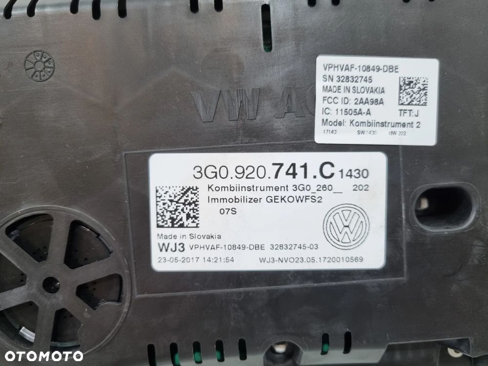 VW PASSAT B8 ARTEON ZEGARY LICZNIK EUROPA 3G0920741C - 5
