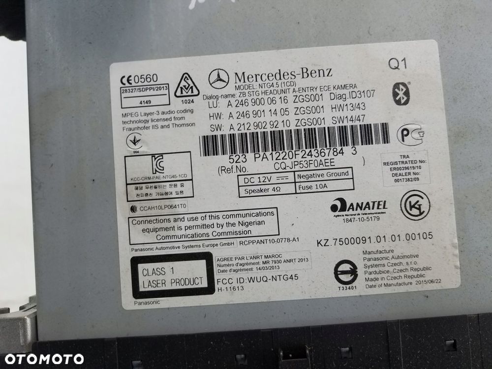 radio cd nawigacja mercedes-benz a-klasa w176 a2469000616 - 5