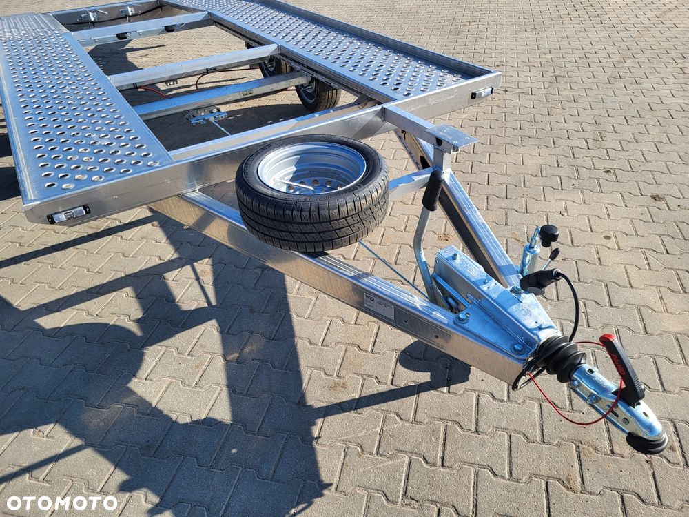 MAZZO Laweta 450x205cm DMC 2700kg raz łamana, MASA WŁASNA TYLKO 420kg, aluminiowa z najazdami i kołem zapasowym - 11