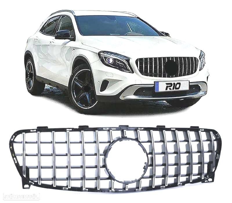 GRELHA FRONTAL MERCEDES GLA X156 2017- PRETO CROMADO LOOK AMG GT - 1