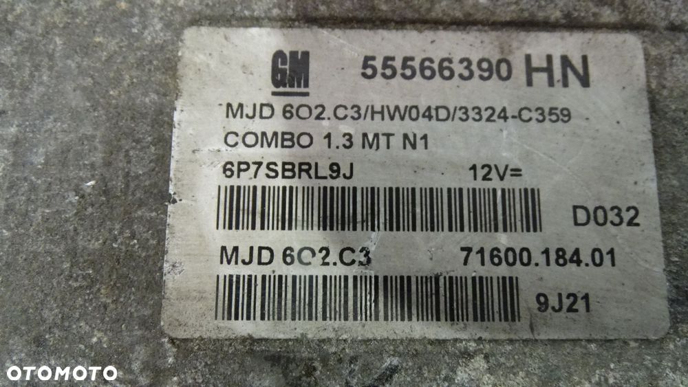 KOMPUTER SILNIKA OPEL COMBO C VAN 1.2 55566390HN - 2
