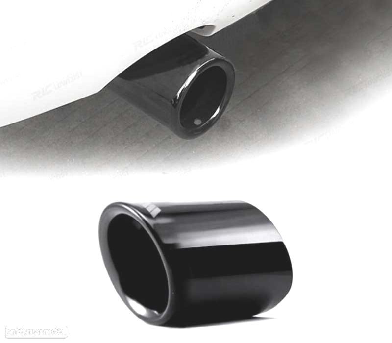 PONTEIRA DE ESCAPE PARA BMW LOOK M POWER PERFORMANCE INOX PRETO - 1