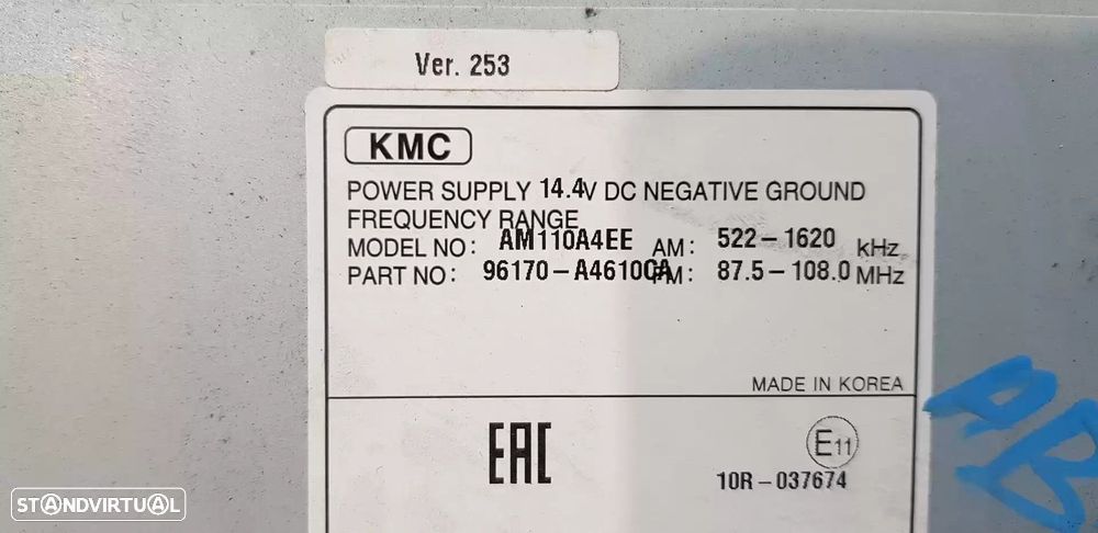 SISTEMA AUDIO / RADIO CD KIA CARENS IV 2017 -96170A4610CA - 1