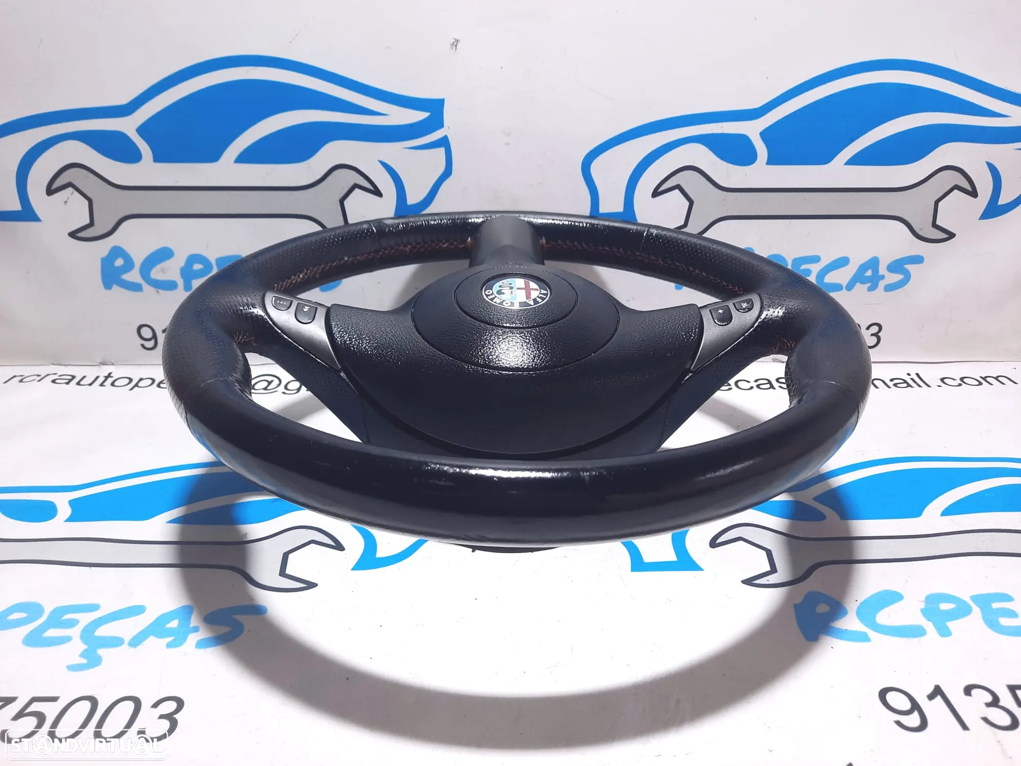 .VOLANTE GUIADOR COMPLETO ALFA ROMEO GT 937 T097A000623 ALFA 147 156 PELE PERFURADA AIRBAG COMANDOS MULTIFUNÇÕES CONTROLO - 3