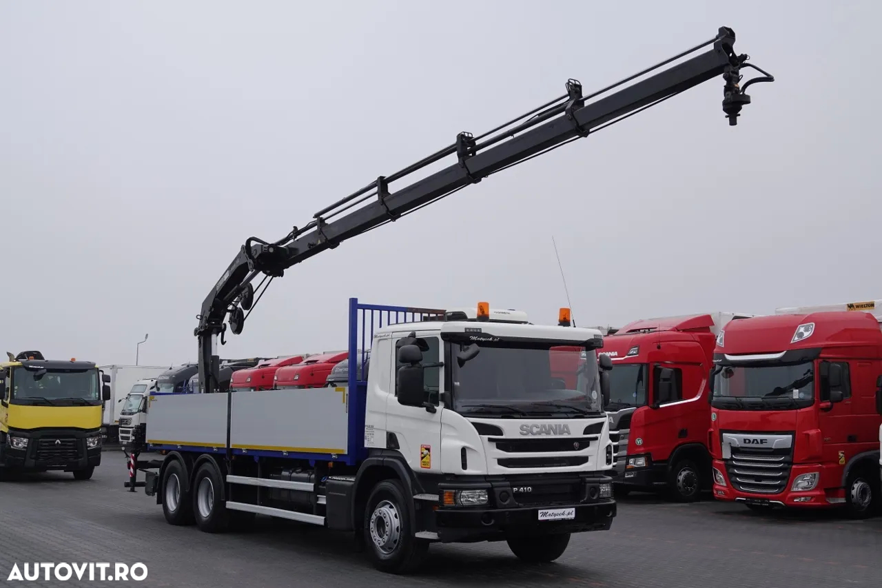 Scania P420 / 6x4 / BOX - 6.8 m / HDS HIAB 188 4x extension -13 meters / EURO 6 / RADIO CONTROL / ROTATOR / PALLET FORKS - 4