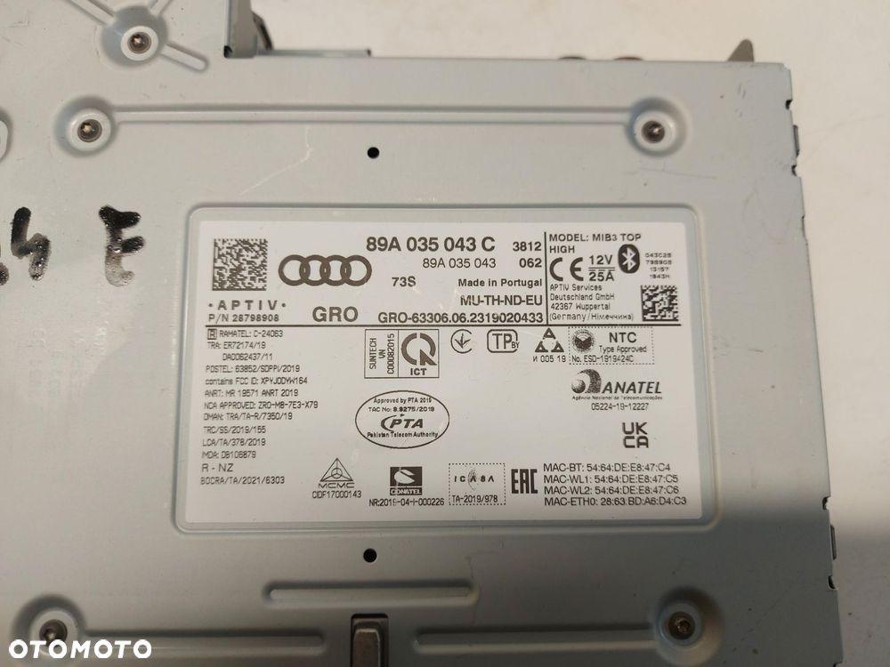 Audi Q4 E-TRON 89A 89E  MODUŁ STERUJĄCY 89A035043C online - 4