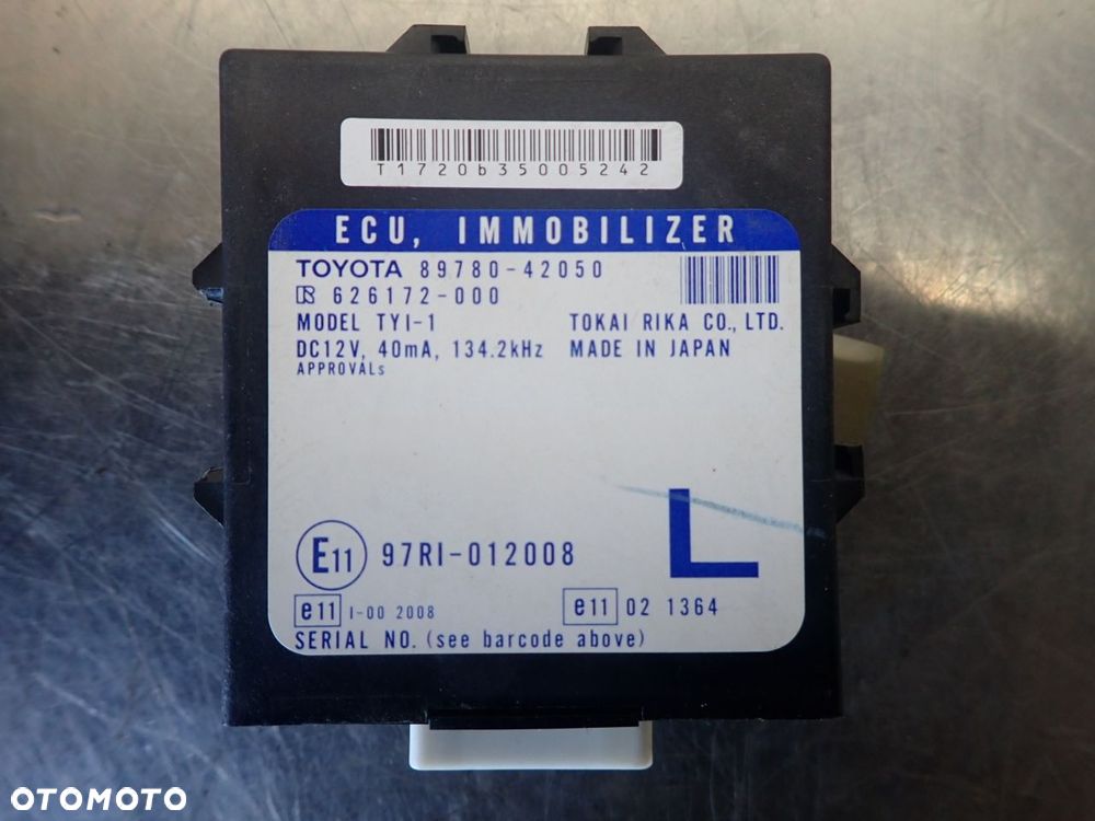 MODUŁ IMMOBILIZER TOYOTA RAV4 II 2.0 D 89780-42050 - 2