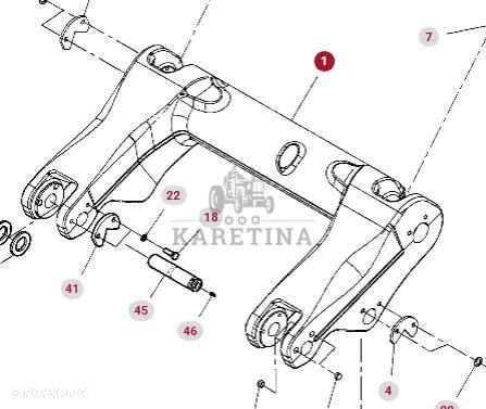 Fendt Vario 1038 1042 1046 1050 GEN 3 Ramię Podnośnika Tylnego TUZ H319PP400110A - 1