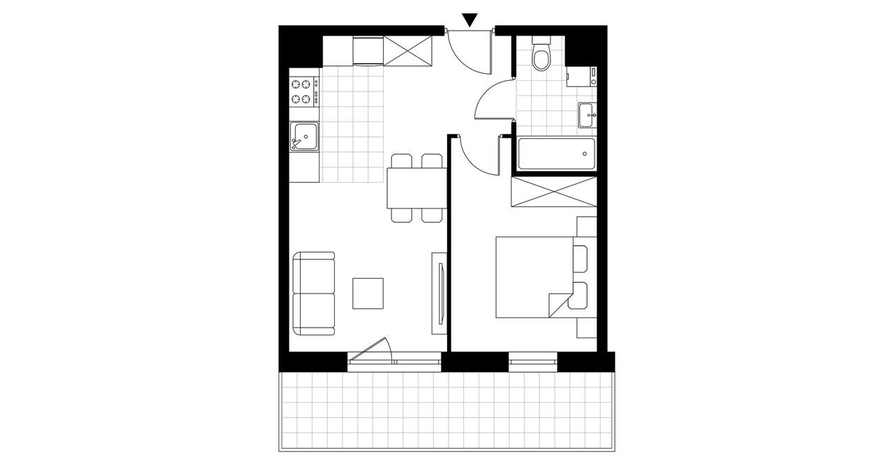 2-pokojowe mieszkanie 36m2 + balkon Bez Prowizji - Pełny obrazek: 3/9