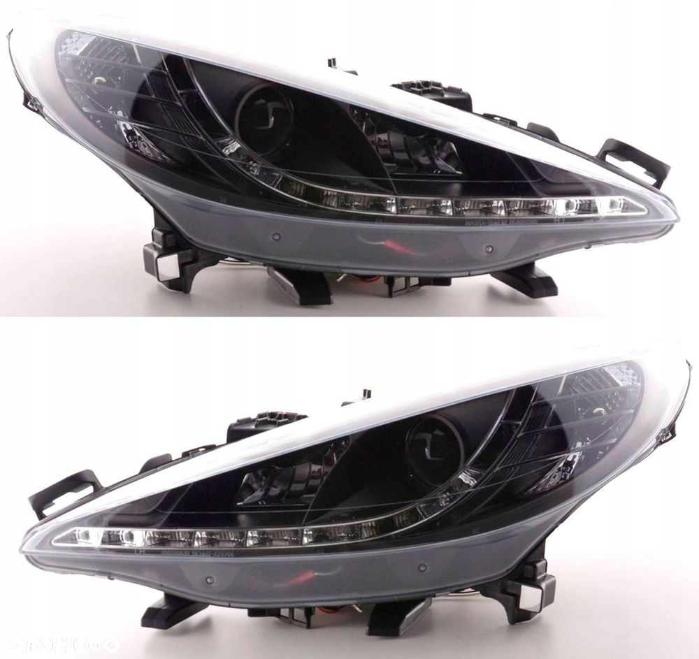 reflektory lampy kpl day line light led diody tuning peugeot 207 2006-2013 - 2