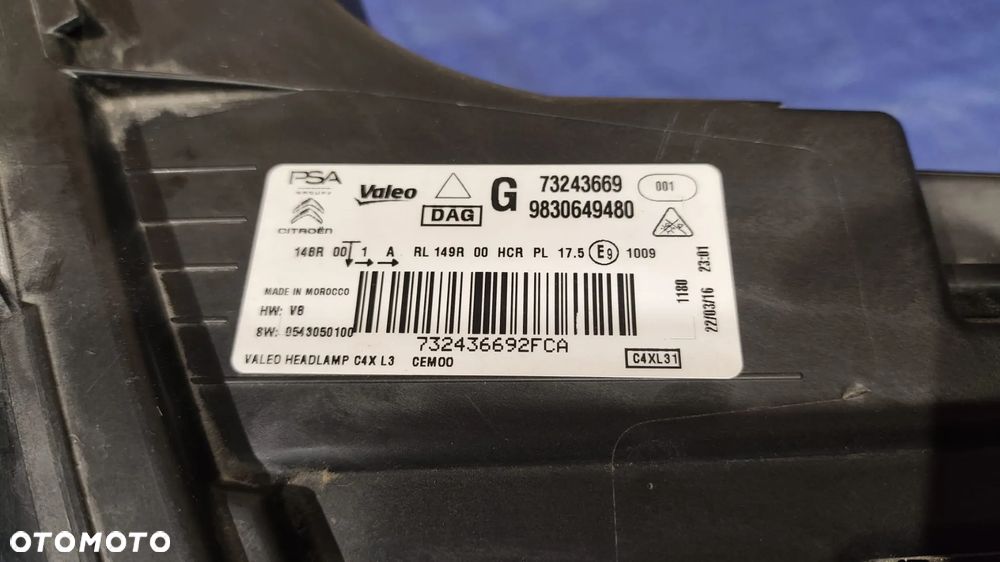 REFLEKTOR LAMPA LEWY PRZÓD FULL LED VISION WSZYSTKIE UCHWYTY 9830649480 EUROPA CITROEN C4 III 20- - 11