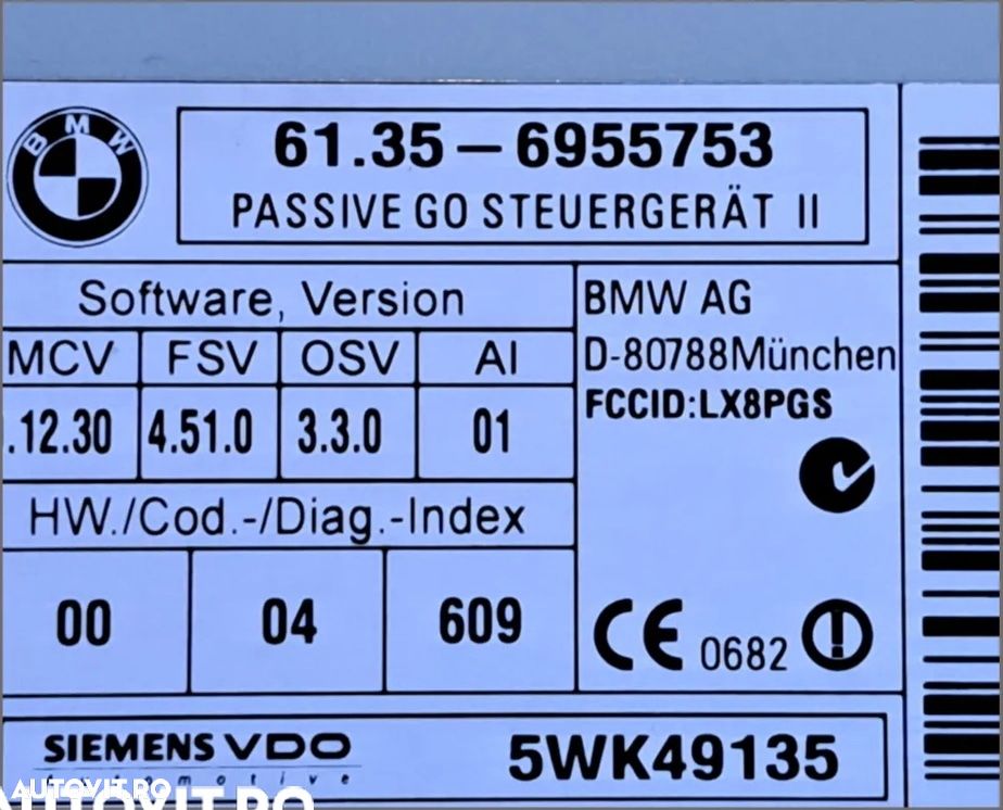 Unitate modul calculator ECU Keyless Go Acces Confort Original BMW E841 E87+LCI E82 E88 E90+LCI E91+LCI E92+LCI E84 E89 - 2