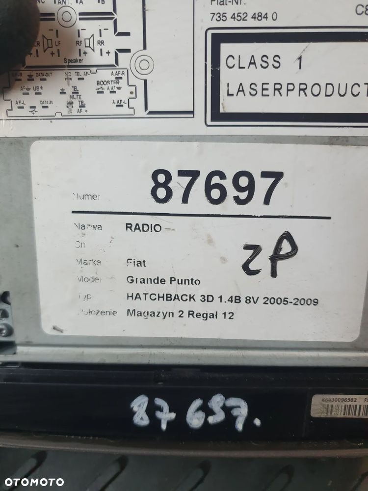 RADIO FABRYCZNE CD FIAT GRANDE PUNTO 7646383316 7354524840 - 5