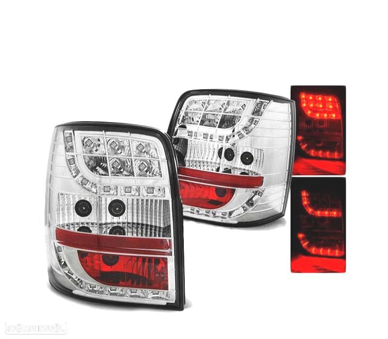 FAROLINS TRASEIROS VOLKSWAGEN VW PASSAT B5 96-00 LED CROMADO LEX - 1