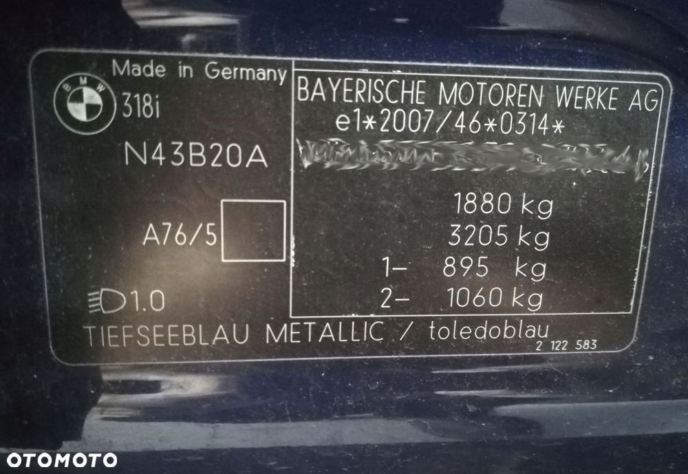 BMW E90 E91 LIFT DRZWI PRAWY TYŁ TIEFSEEBLAU - 9