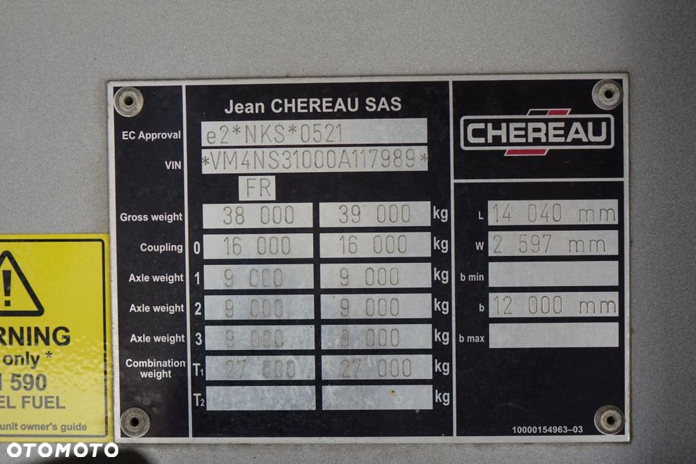 Chereau CHŁODNIA / THERMO KING SLXi 300 / OSIE SAF / KOSZ NA KOŁO ZAPASOWE - 35