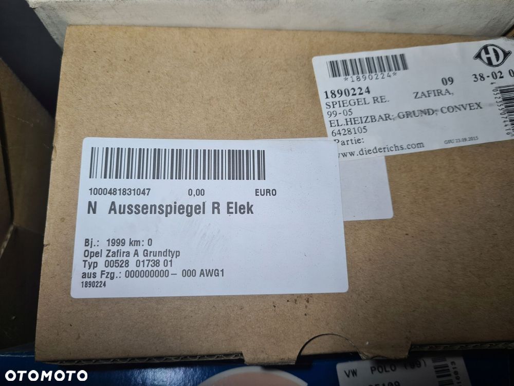 lusterko zewnętrzne prawe 1890224 opel zafira a - 2